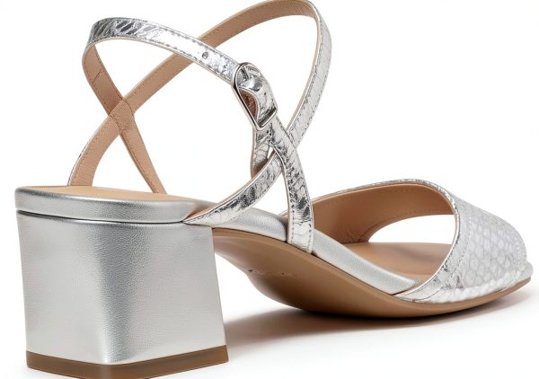 Geox Womens Heeled Sandals Perforated Sole Buckle Strap-7