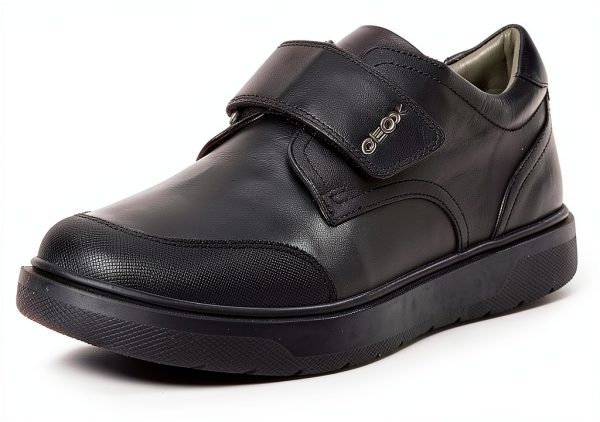 Geox Boys Breathable School Shoes Black Lightweight Comfort-0