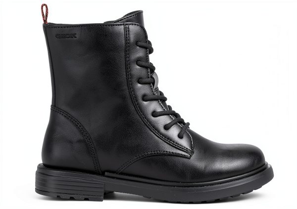 Geox Girls Boots Breathable Black Kids Footwear-0