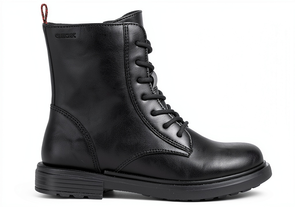 Geox girls boots in black with zip and lace closure