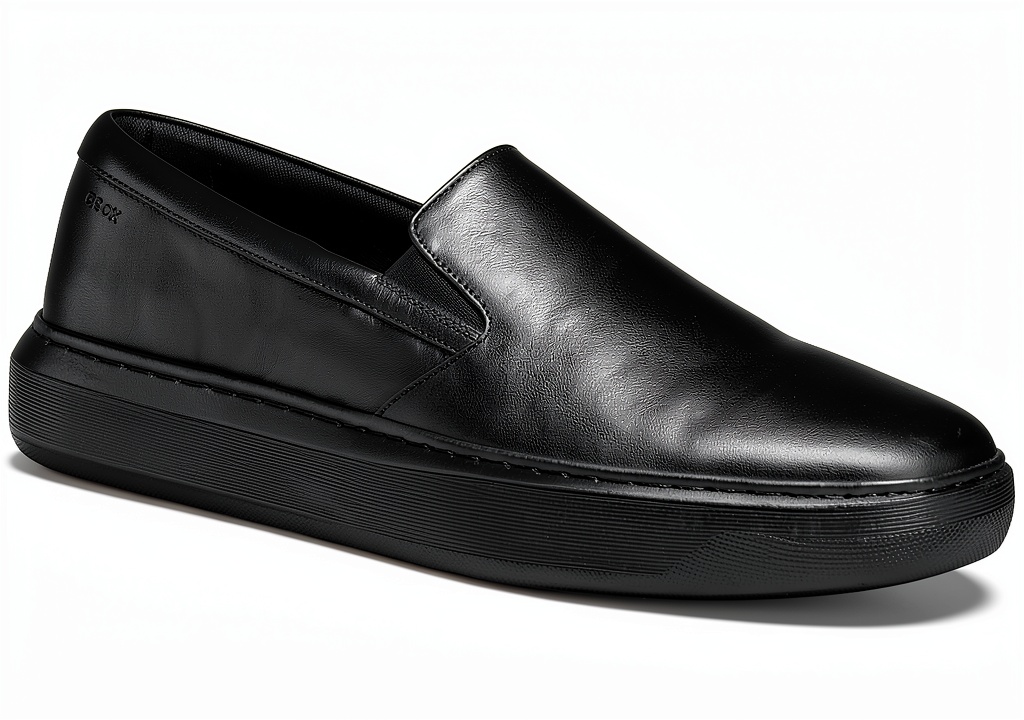 'Geox mens black sneakers displayed on a neutral background'