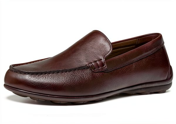 Mens Slip On Loafers Lightweight Comfortable Coffee Black-3