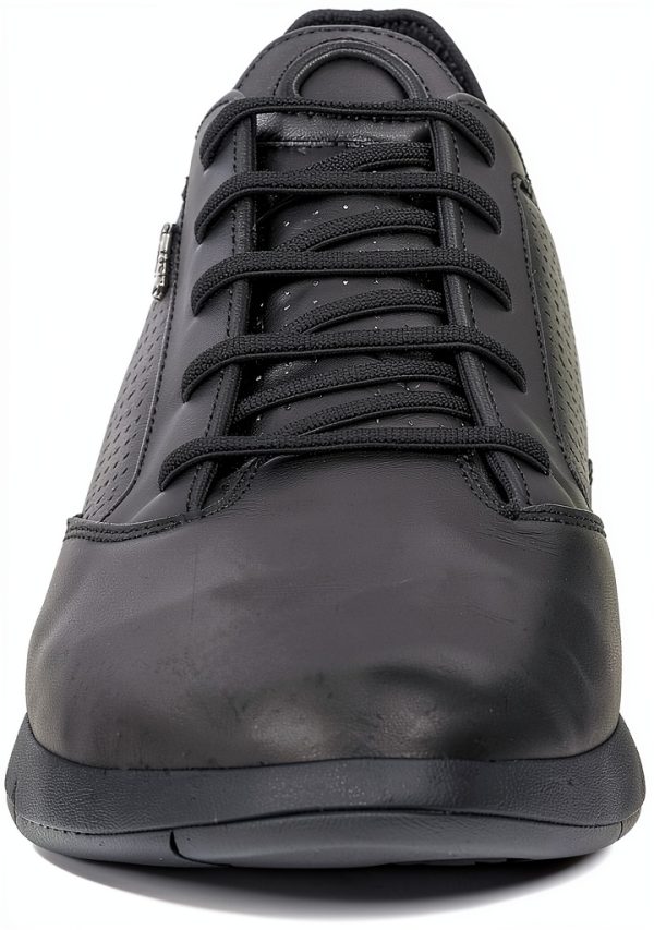 Geox Mens Black Leather Sneakers Casual Comfort U927FA02243-5