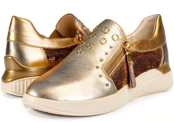 Gold Sneakers Womens Fashion Sneakers Rubber Sole Comfort-6