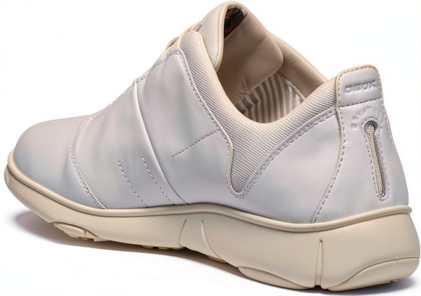 Geox Womens White Sneakers Elastic Laces Lightweight Comfort-6
