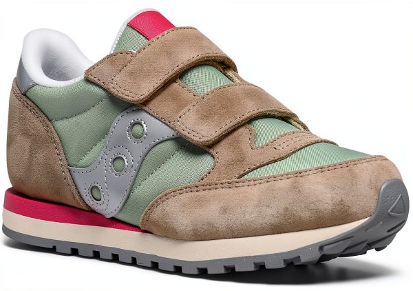 Saucony Kids Sneakers Grey Silver Pink Double Hook Loop-1