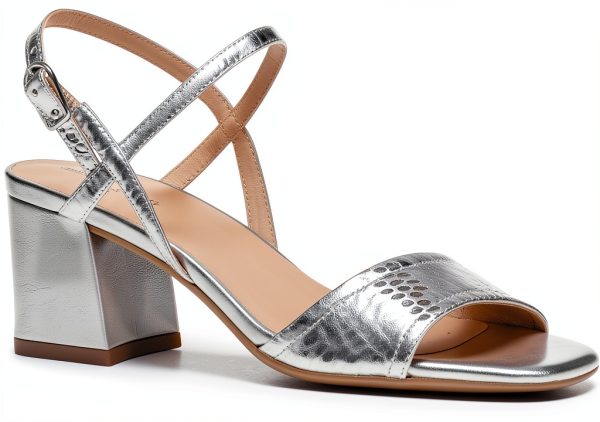 Geox Womens Heeled Sandals Perforated Sole Buckle Strap-0