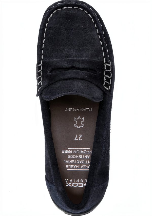 Geox Boys Navy Loafers Breathable Waterproof Kids Shoes-4