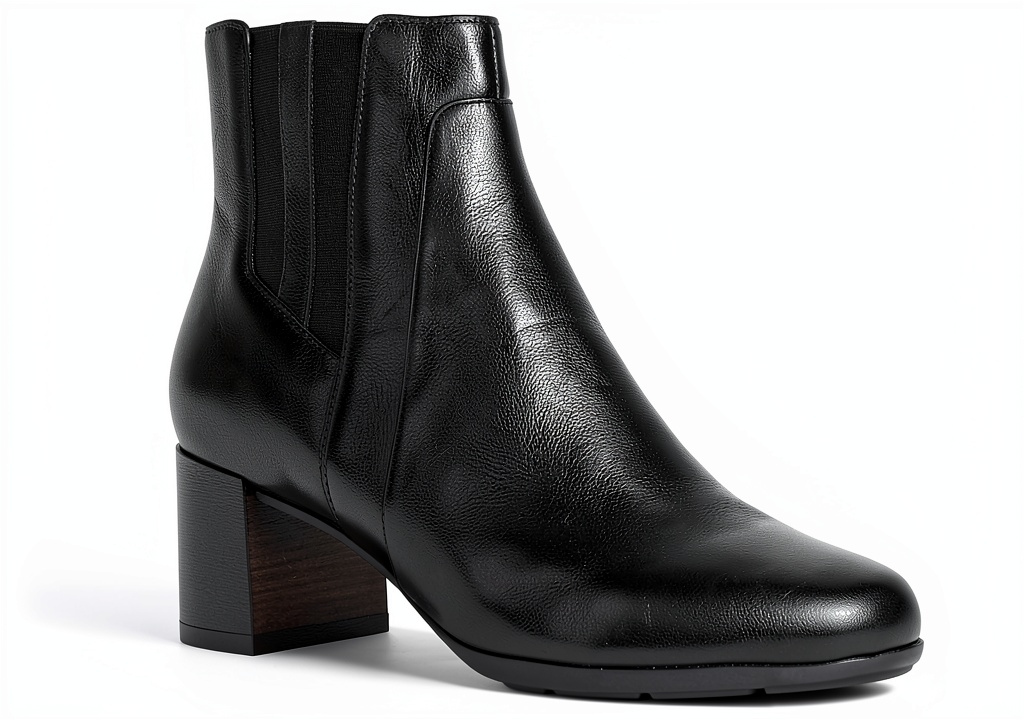 'Geox Womens Black Ankle Boots showcasing breathable sole design'