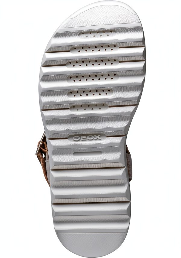 Geox Womens Sandals Breathable Navy Lt Taupe Sizes-4