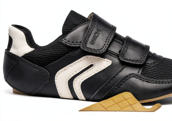 Geox Boys Breathable Shoes Black Lt Ivory Size 10.5 Little-7