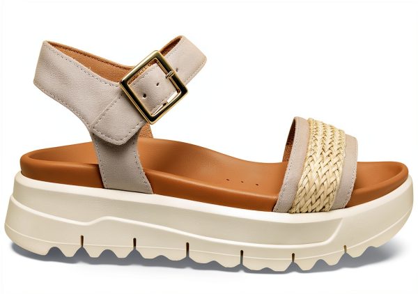 Geox Womens Sandals Breathable Navy Lt Taupe Sizes-1