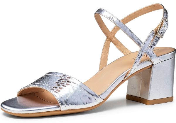 Geox Womens Heeled Sandals Perforated Sole Buckle Strap-5