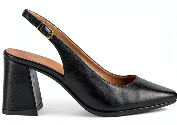 Geox Womens Pumps Block Heel Medium Width Dk Avio Black Gold-0