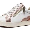 Geox Womens Sneakers Breathable Optic White Nude Size 85-6