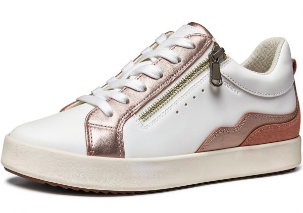 Geox Womens Sneakers Breathable Optic White Nude Size 85-6