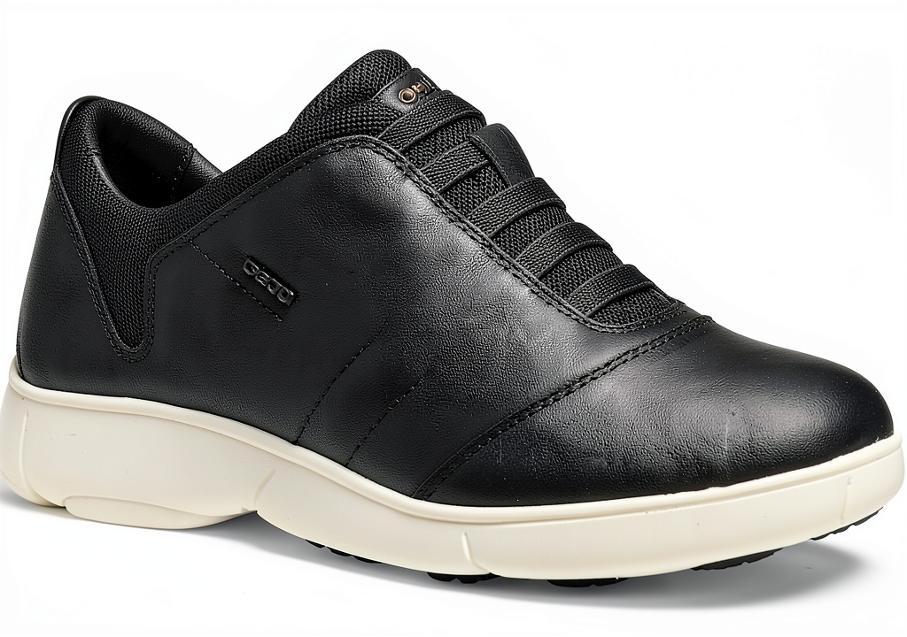 Geox womens breathable black sneakers showcasing ventilation design