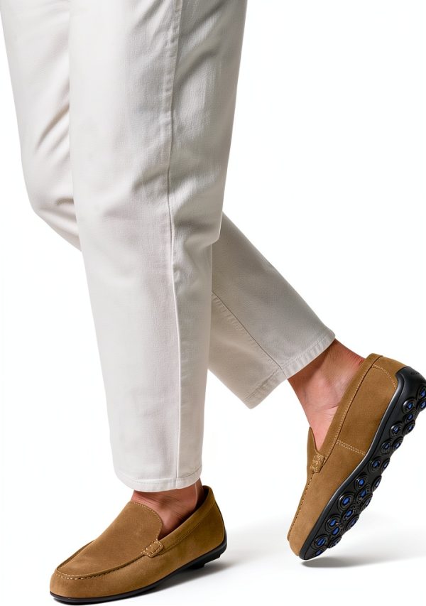 Mens Slip On Loafers Lightweight Comfortable Coffee Black-7