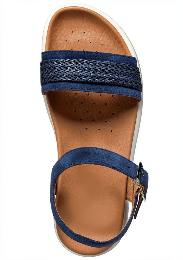 Geox Womens Sandals Lightweight Cushioning Navy Lt Taupe-4
