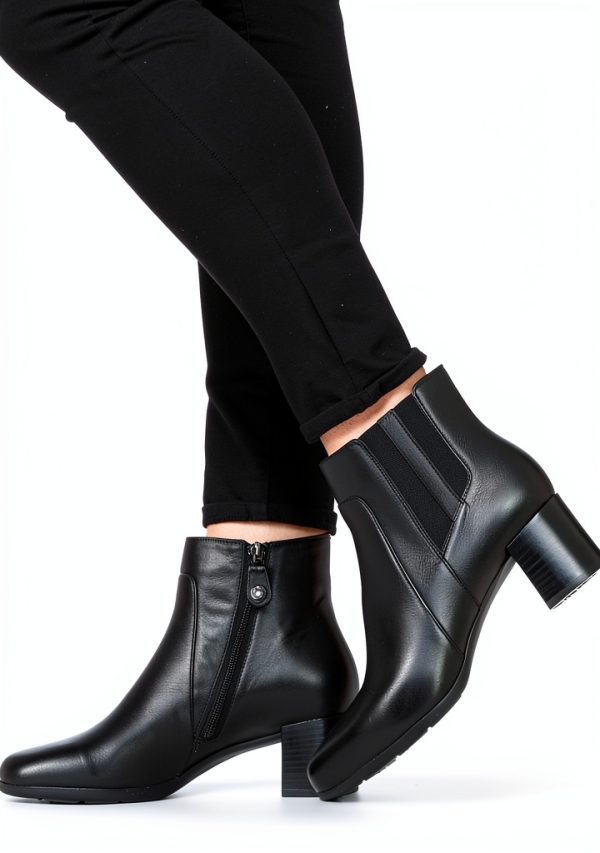 Geox Womens Black Ankle Boots Breathable Comfortable-1
