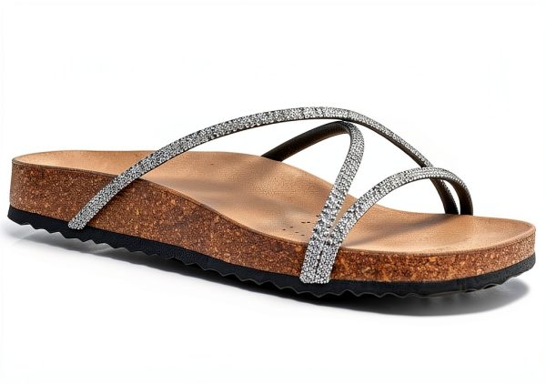 Geox Womens Flat Sandals Black Silver Comfortable Casual-1