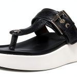 Black Womens Flat Sandals Comfortable Casual Footwear-0