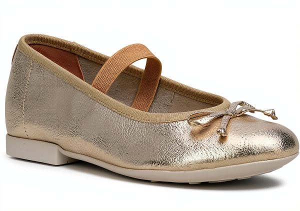 Geox Girls Flats Silver Platinum Breathable School Shoes-2