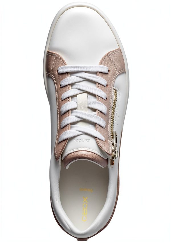 Geox Womens Sneakers Breathable Optic White Nude Size 85-5