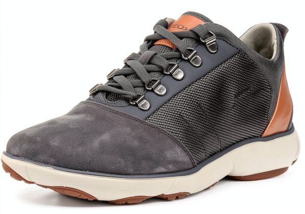 Geox Mens Sneakers Leather Lace-Up Low-Top Breathable-0