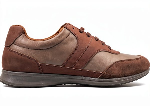 Geox Mens Sneakers Breathable Comfort Lace Zip Navy Coffee-3