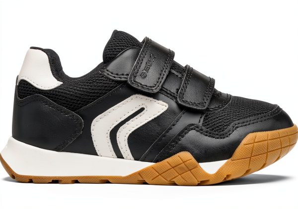 Geox Boys Breathable Shoes Black Lt Ivory Size 10.5 Little-1