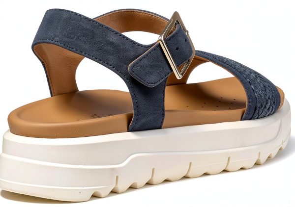 Geox Womens Sandals Lightweight Cushioning Navy Lt Taupe-7