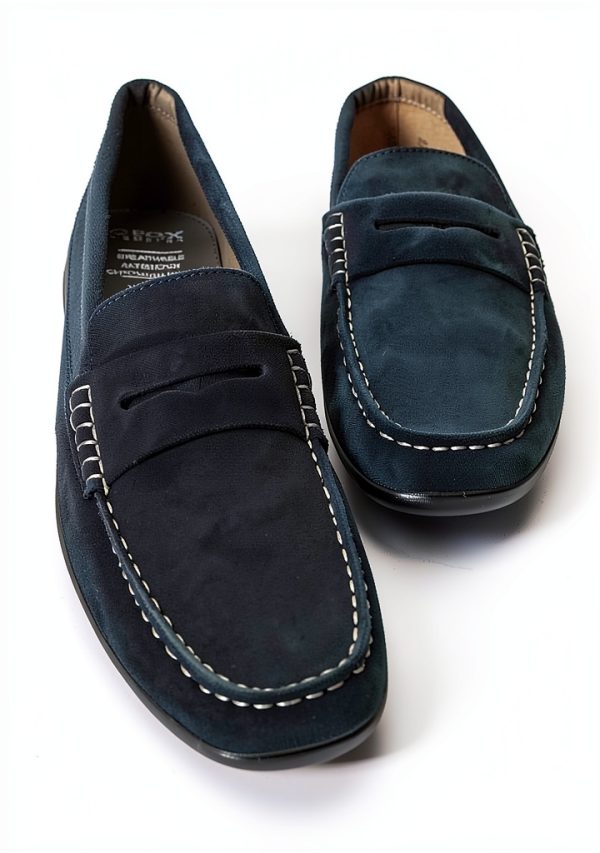 Geox Boys Navy Loafers Breathable Waterproof Kids Shoes-1