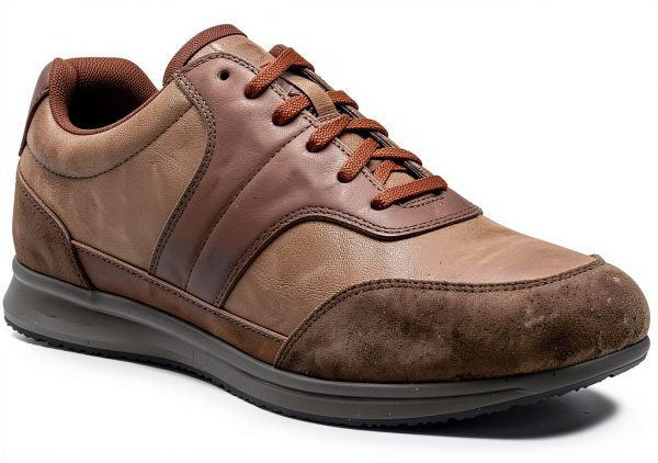 Geox Mens Sneakers Breathable Comfort Lace Zip Navy Coffee-4