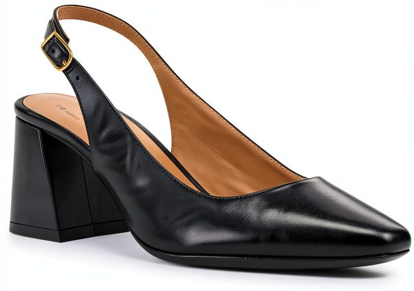 Geox Womens Pumps Block Heel Medium Width Dk Avio Black Gold-2
