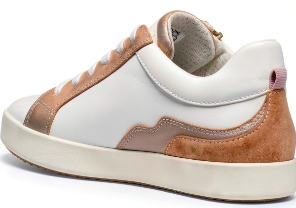 Geox Womens Sneakers Breathable Optic White Nude Size 85-9