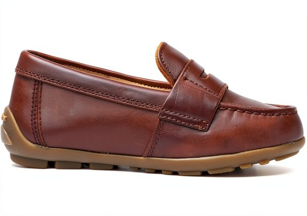 Geox Boys Loafers Rubber Sole Light Beige Navy Coffee Sizes-3