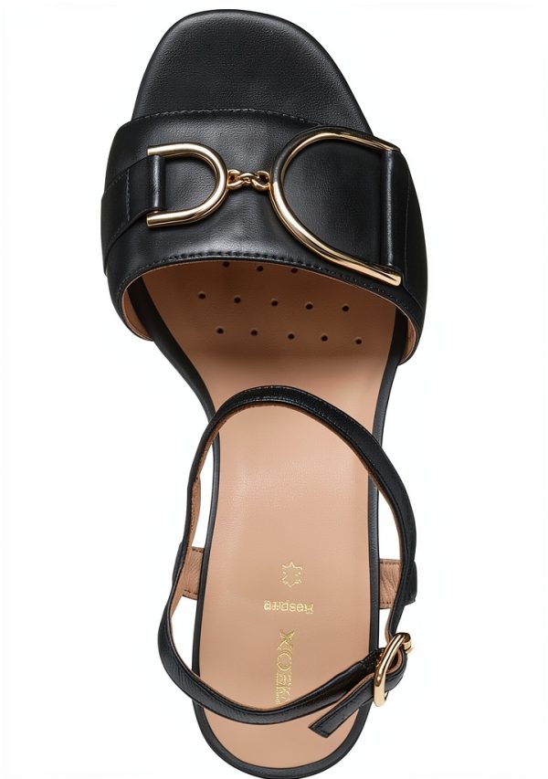 Geox Womens Heeled Sandals Breathable Comfortable Black-4