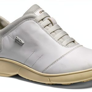 Geox Womens White Sneakers Elastic Laces Lightweight Comfort-0