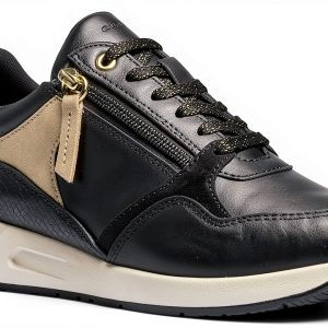 Geox Womens Breathable Sneakers Black White Grey Sizes-0