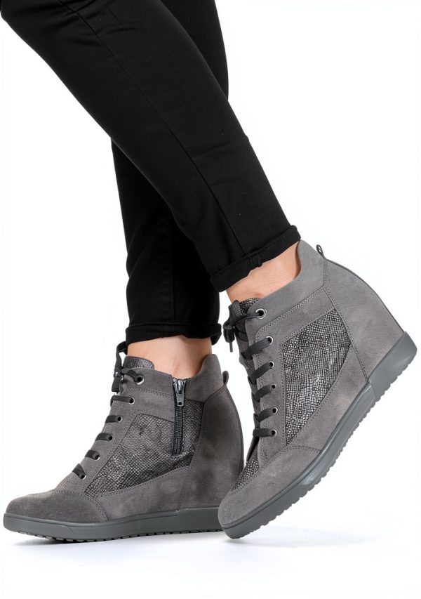 Grey Dk Grey C9002 Womens Fashion Sneakers Comfort Fit-1