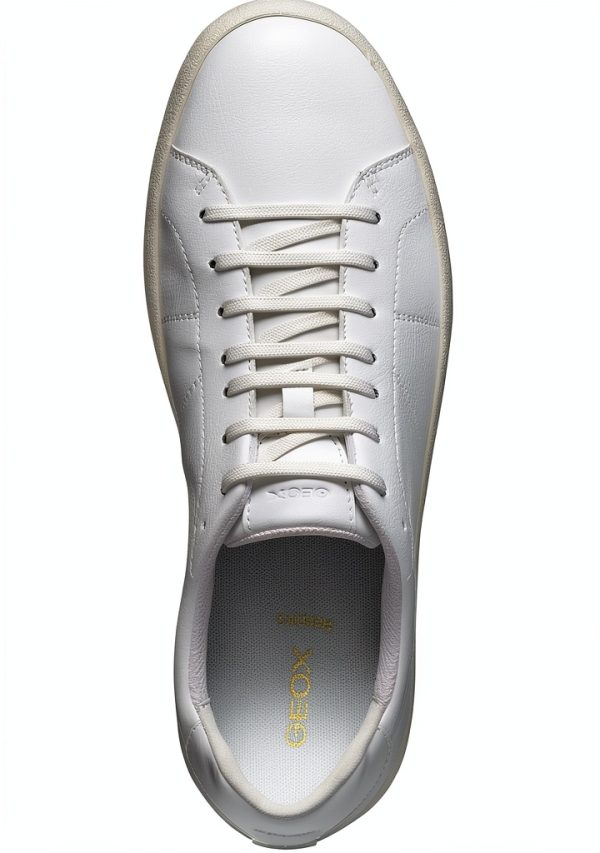 Geox Mens Breathable Sneakers White Black Sizes Available-4