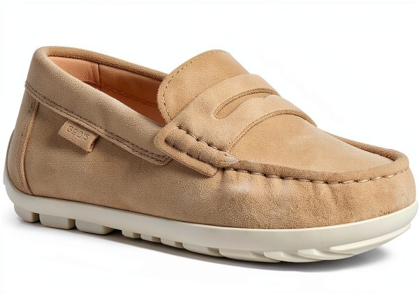 Geox Boys Loafers Light Beige Navy White Kids Casual Shoes-3