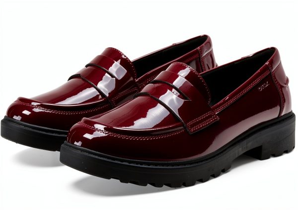 Geox Girls Loafers Breathable Waterproof Slip On Dark-0