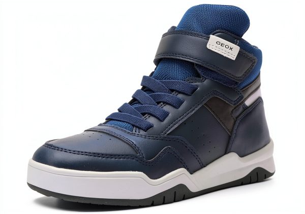 Geox Boys Sneakers Navy Light Grey Rubber Sole Kids Shoes-0