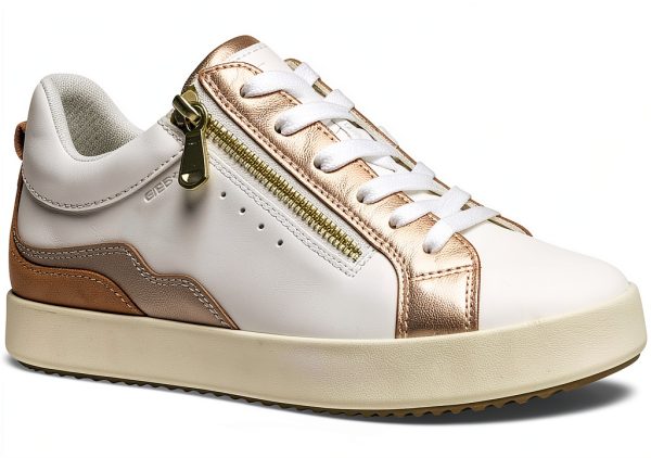 Geox Womens Sneakers Breathable Optic White Nude Size 85-2
