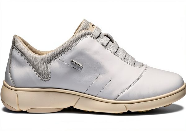 Geox Womens White Sneakers Elastic Laces Lightweight Comfort-3