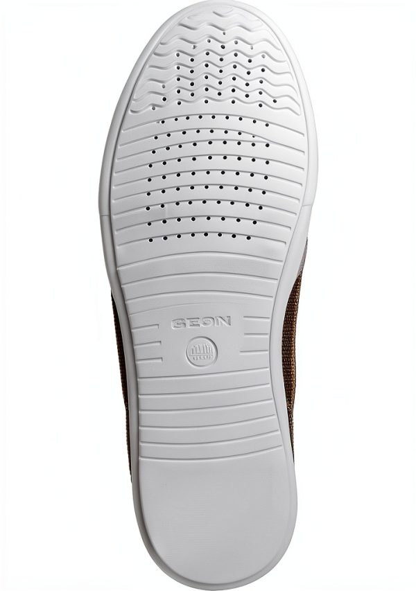 Geox Men Sneakers Canvas Lace Up Casual Brown Taupe Navy-1