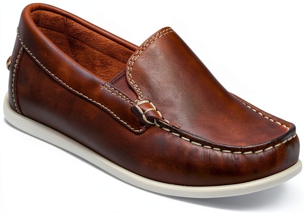 Florsheim Kids Jasper Venetian Loafers Leather Moc Toe-0