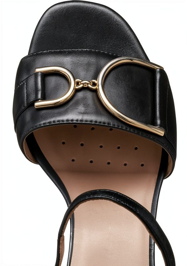 Geox Womens Heeled Sandals Breathable Comfortable Black-8